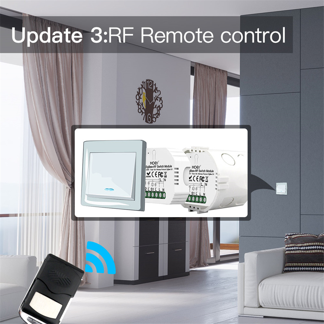 2Gang Zigbee3.0 Smart Switch Module With RF433 Function