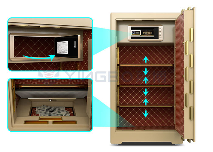 YB/ZY-100 Zinc Alloy Handle Commercial Safe Box Fingerprint Lock With 4 Open Ways