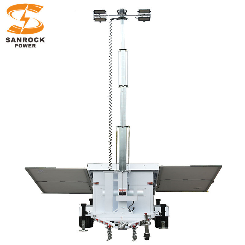 Telescopic Solar Hybrid Lighting Tower Portable Solar Light Tower Easy Transportation
