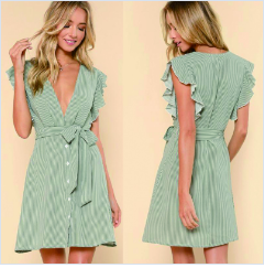sexy v neck design woman dress