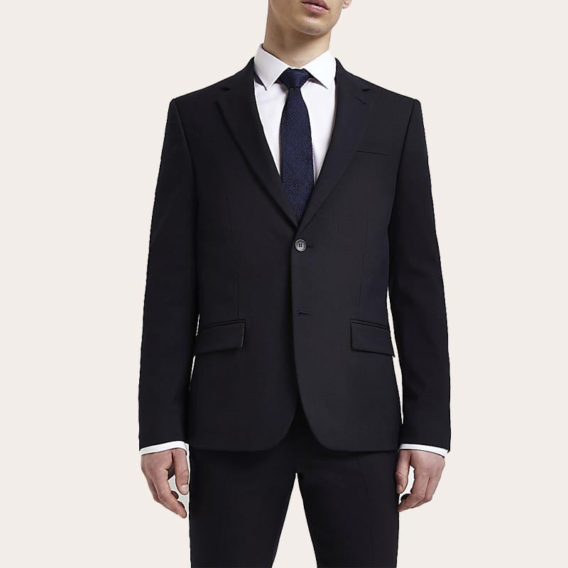 Black 2PCS Mens Tuxedo Suit Jacket And Trousers For Special Occasion Formal Wear Custom