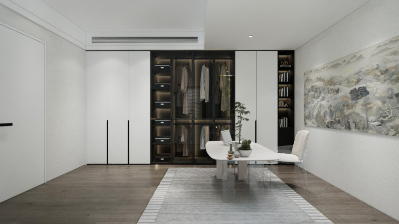 Fadior Stylish Classic Black And White Wardrobe Set Multifunctional Wardrobe