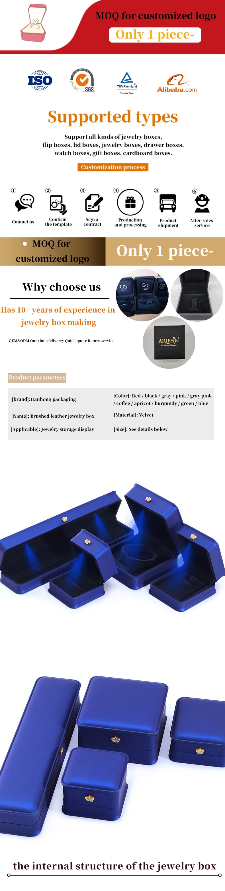 Custom Luxury Crown Jewelry Packaging Box with LED Light and Handmade Newest Design