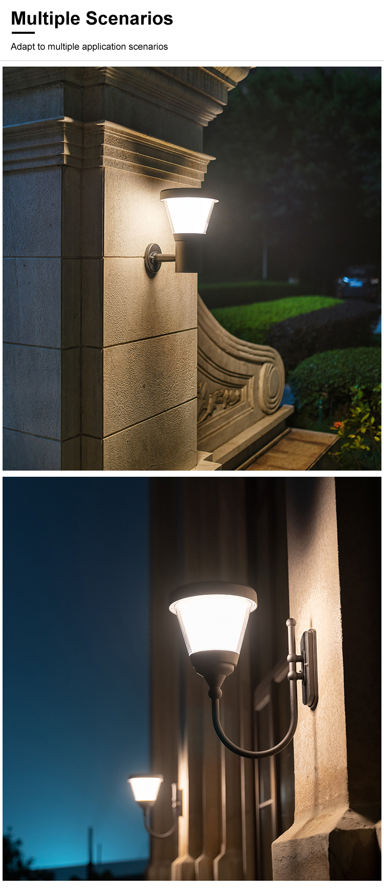 Fast Charging Solar Powered LED Wall Light IP65 LED Solar Security Lamp For Pathway Footpath