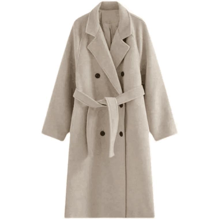 Fall and Winter Woman&prime;s Coats Ladies Jackets Woolen Solid Turn Down Collar Long Coats for Woman