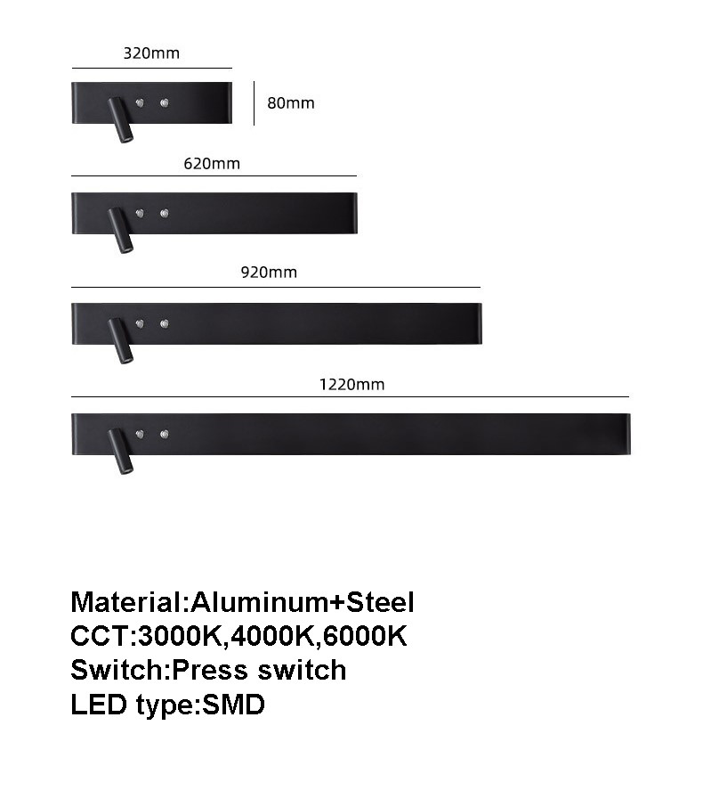 linetype bedside wall lamp linear bedroom background wall lamp Nordic apartment hotel room headboard reading light