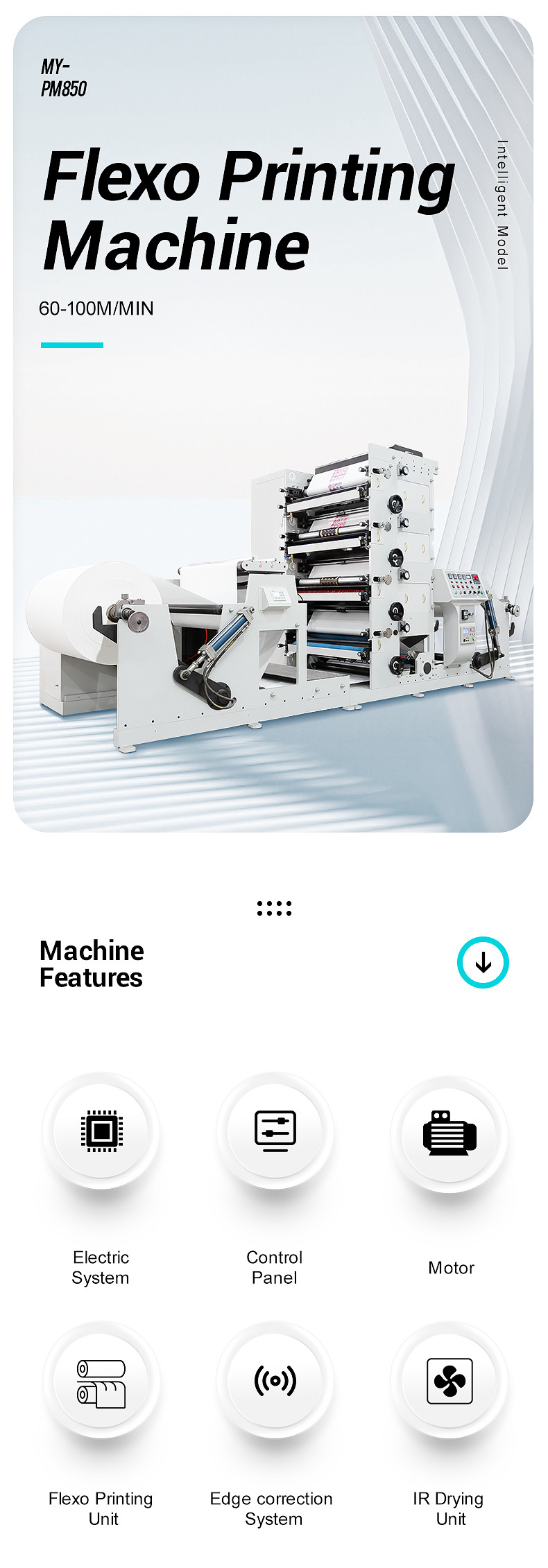 4 Colour Flexo Printing Machine For Plastic Bag / Paper Cup Sleeve