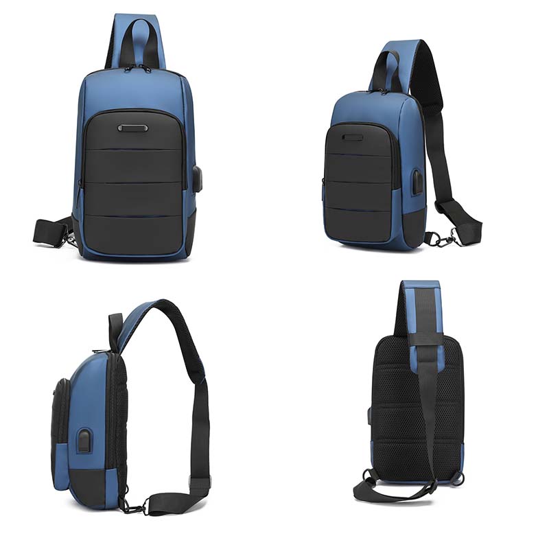 Sympathybag Men Waterproof Sport Chest Bags With USB Fashion And Trendy