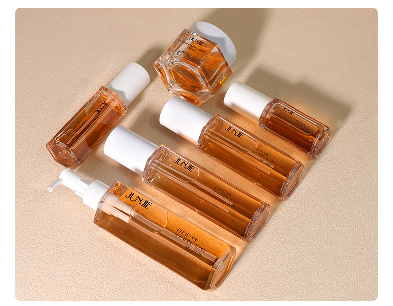 Luxury 100ml 120ml 200ml Cosmetic Packaging Plastic hexagon Lotion Bottle with Body Mist Spray Pump for Skin Care Packaging