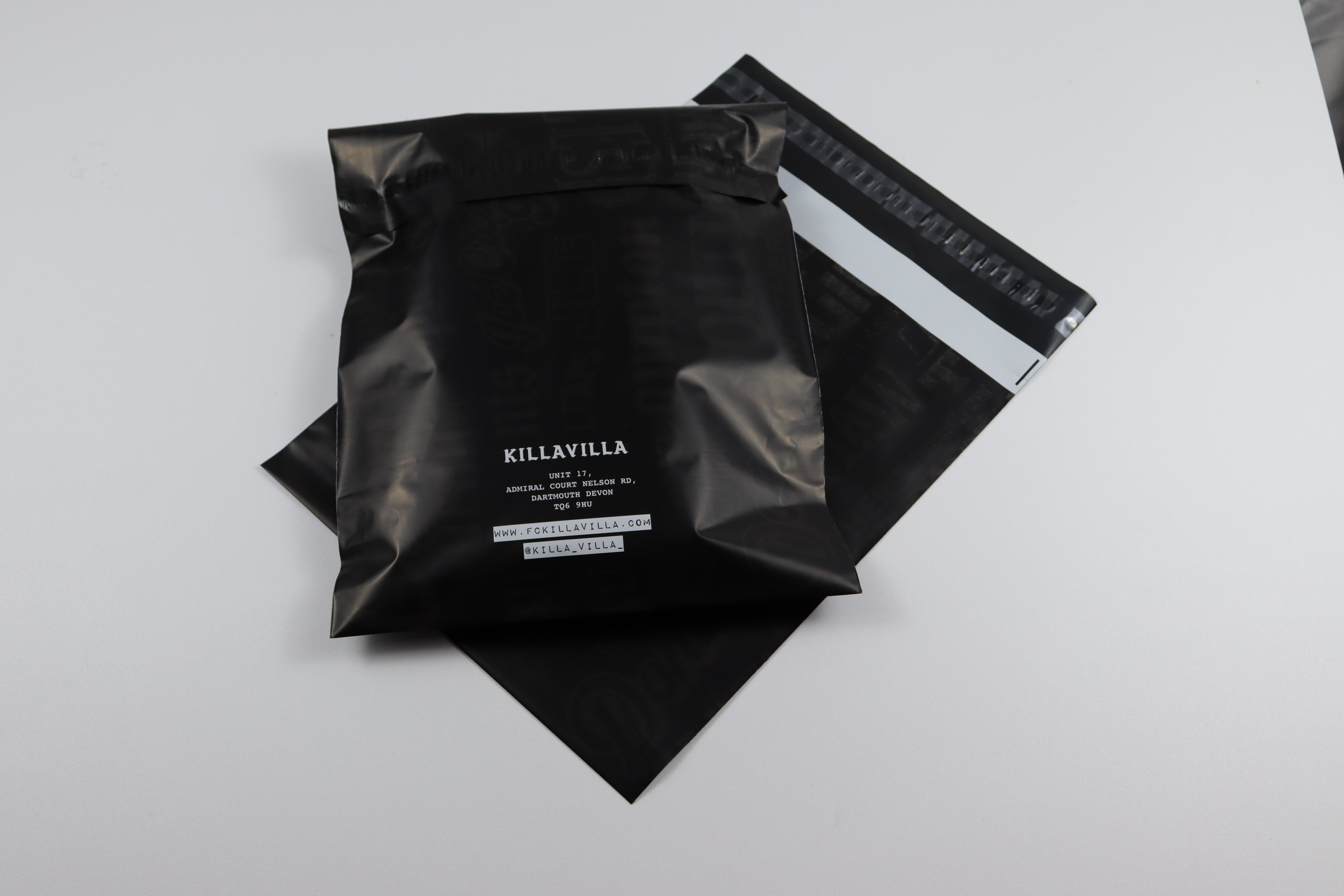 Custom Printed Biodegradable Self Sealing Courier Bags In Black