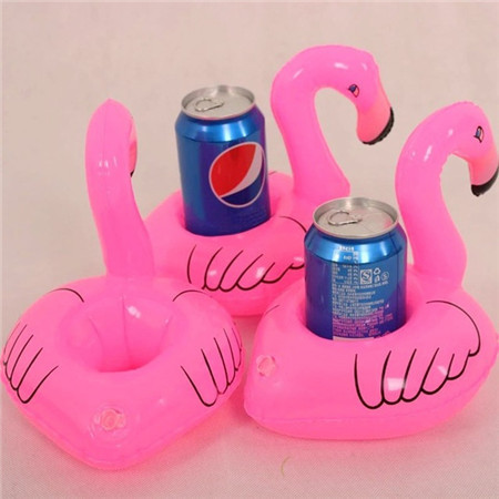 Flamingo Pool Floating PVC Inflatable Can Holder for Party,promotional gifts
