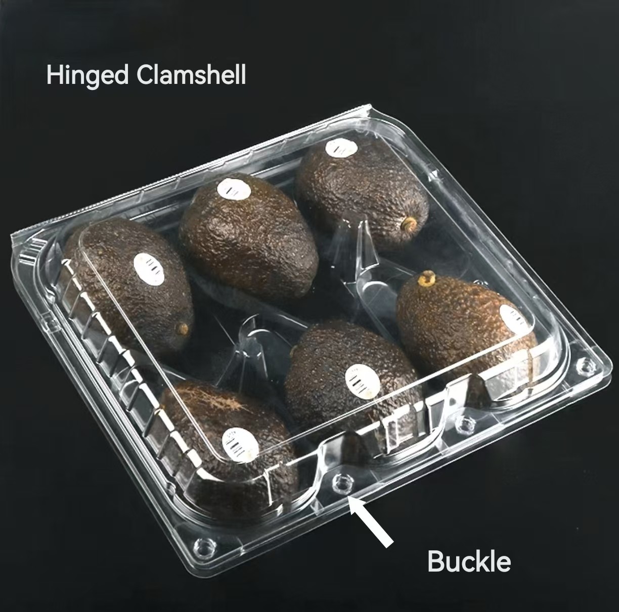Customized disposable transparent 4 cells avocado vacuum formed clamshell packaging 6 cavity PET plastic transparent strawberry fruit packaging box
