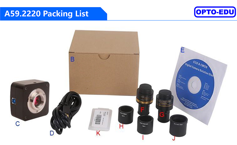 OPTO EDU A59.2220 USB3.0 CCD Digital Microscope Camera