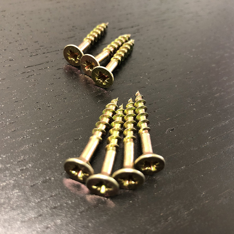 M4.0x30MM Hardened Carbon Steel Yellow Zinc Plated CSK Flat Head Pozidirv Chipboard Screw