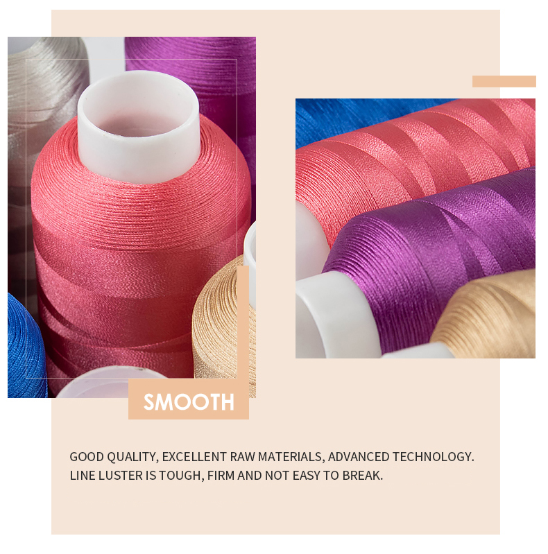 5000 yards Cone Sewing 100% Polyester 120d 2 Embroidery Thread 120g Weight for Sewing