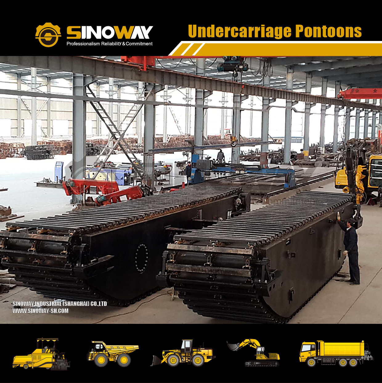 Hydraulic Undercarriage Pontoons Floating Pontoon Soft Terrain Land Reclamation