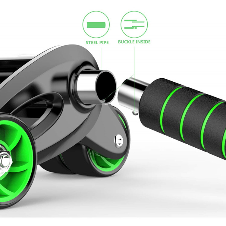 ABS Steel Foam Home Fitness Equipment , AB Wheel Roller Kit with Resistance Band Knee Pad