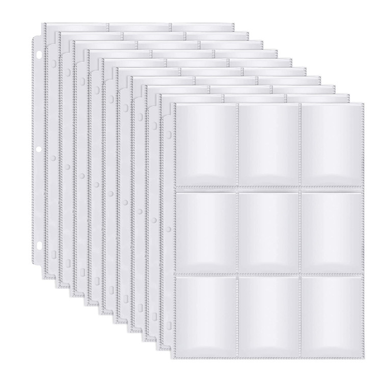 Waterproof 9 Pocket Baseball Card Protectors , 0.1mm Magnetic Card Holder