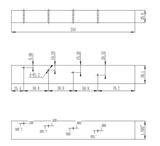 Mini Phased Array Calibration Standard PACS 1018 Steel Ultrasonic Test Block