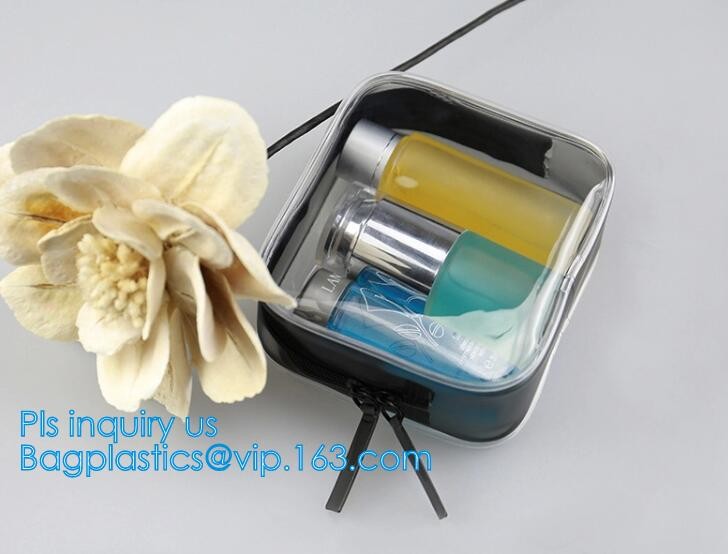 Cosmetic/ Makeup/ Toiletry Clear PVC Travel Wash Bag with handle, Cosmetic Gift Bags Tote Travel Makeup Bag for Zipper