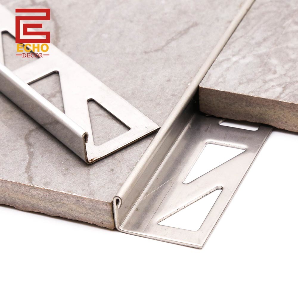L Shape Brushed Stainless Steel Tile Trim