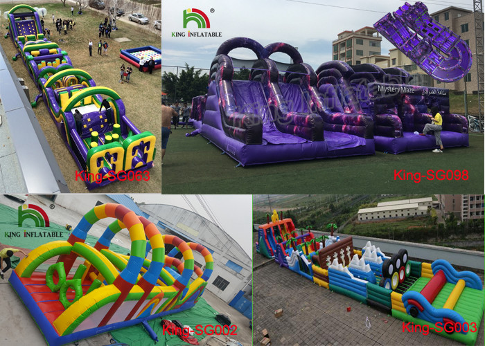 80 * 3 M PVC Tarpaulin Inflatable Sports Games Giant Obstacle Course