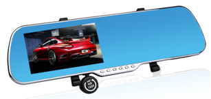 Car Dashboard Camera, Car DVR, Car Video Recorder Full HD 1080P, 4.3" Inch LCD with Dual Lens for Front & Rear view