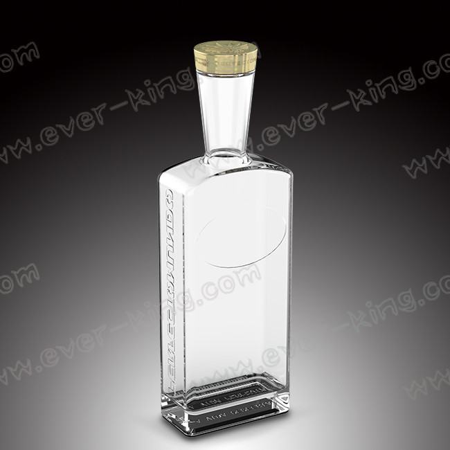Round Shaped 750 ML White Flint Glass Liquor Bottles