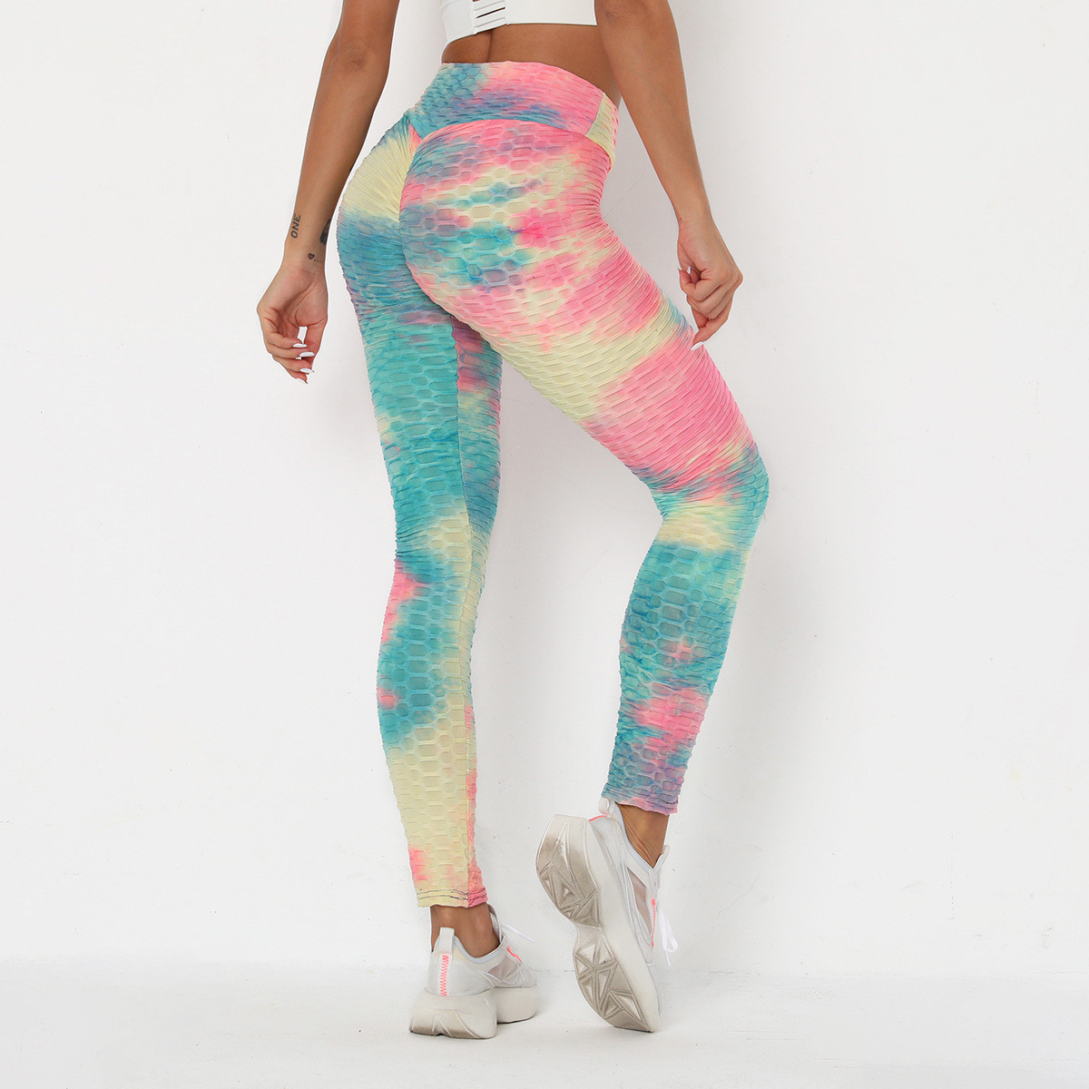 High Waist Gym Tights Leggings Women Fitness Yoga Wear Sports Pants Textured