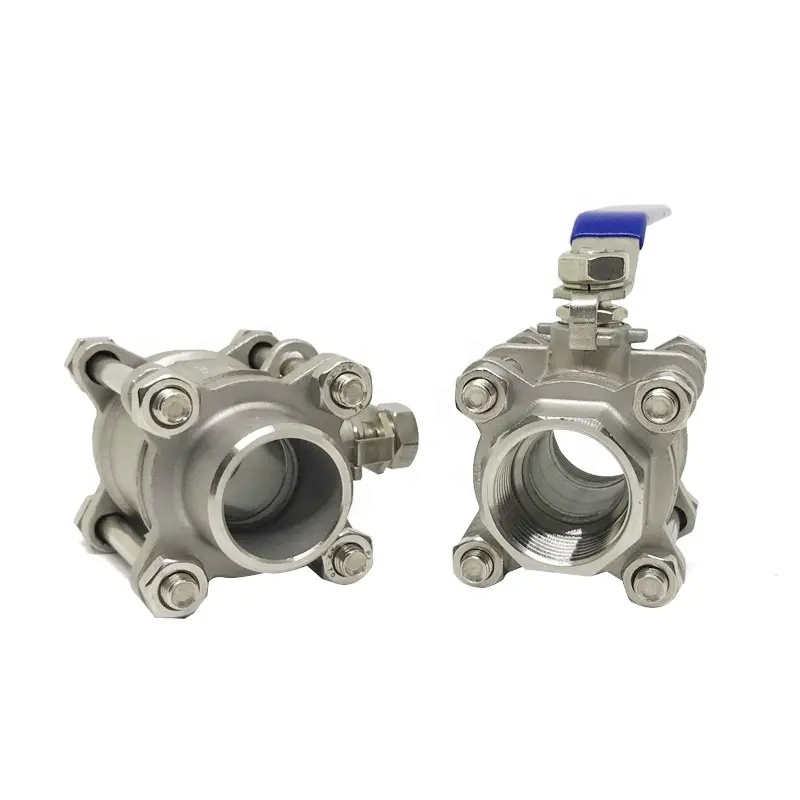 Stainless Steel 304/316 3 Piece Type Screw Thread Ball Valve NPT BSPT G for Heavy-Duty
