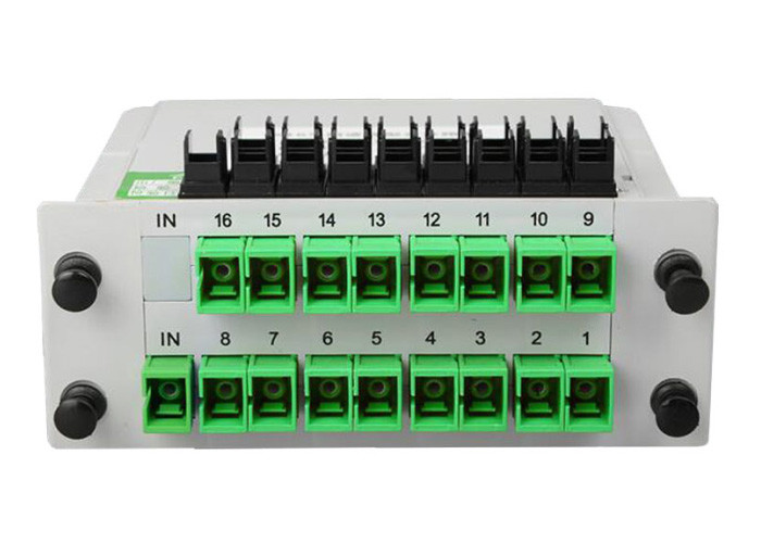 1X16 SC APC Connector Fiber Optic PLC Splitter Single Mode With Plastic Small Box