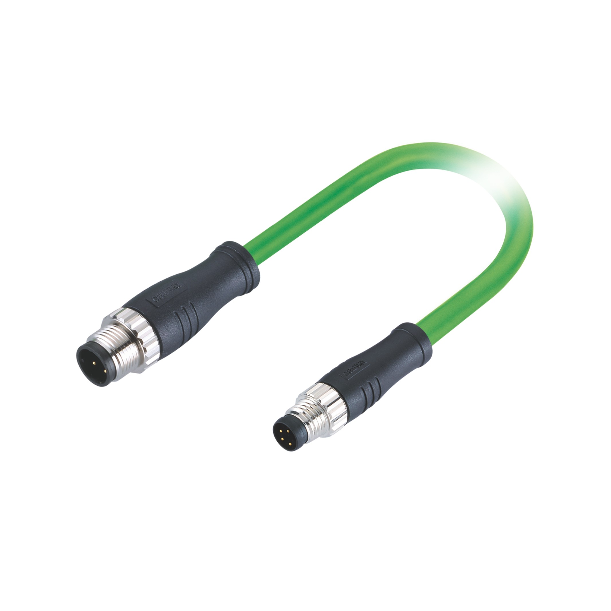 Waterproof A Code M8 8 pin Connector Male To RJ45 Male Molded With PUR 1M Cat6A