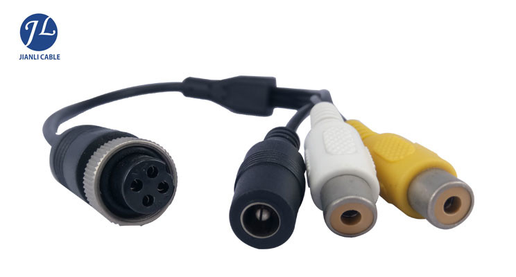Hot Selling Waterproof RCA To 4 PIN Cable Connect With Vehicle Rear View Reverse Camera System
