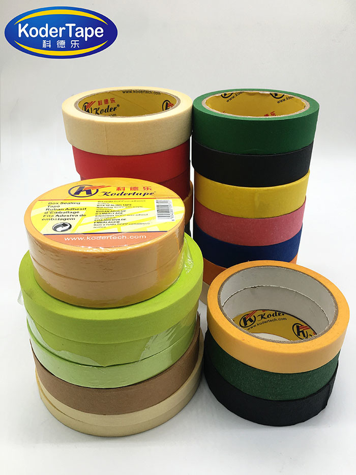 Colored Crepe Paper with Rubber Adhesive Masking Tape For Art Labeling& Decorations