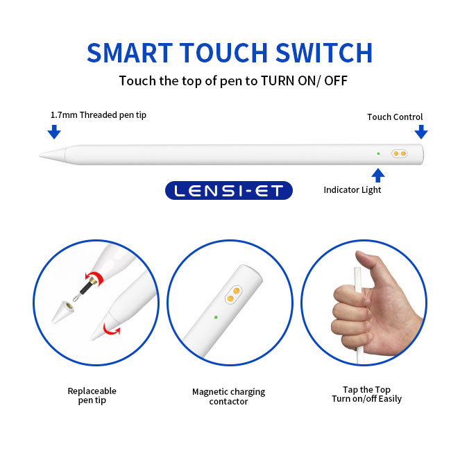 Custom White Stylus Pen With Charging Case Apple Pencil Replacement