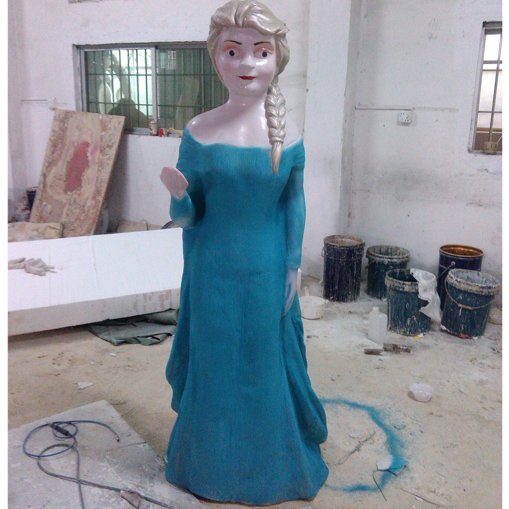 frozen character princess cartoon statue life size fiberglass as decoration in park
