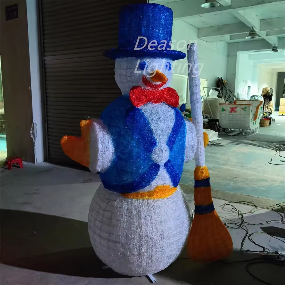 Outdoor lighted snowman christmas decorations