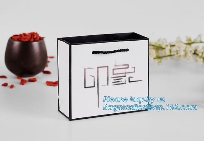 Custom Printed Accept Wholesale Stock White Brown Kraft Paper Shopping Bag With Handle No Minimum, carrier handle bags