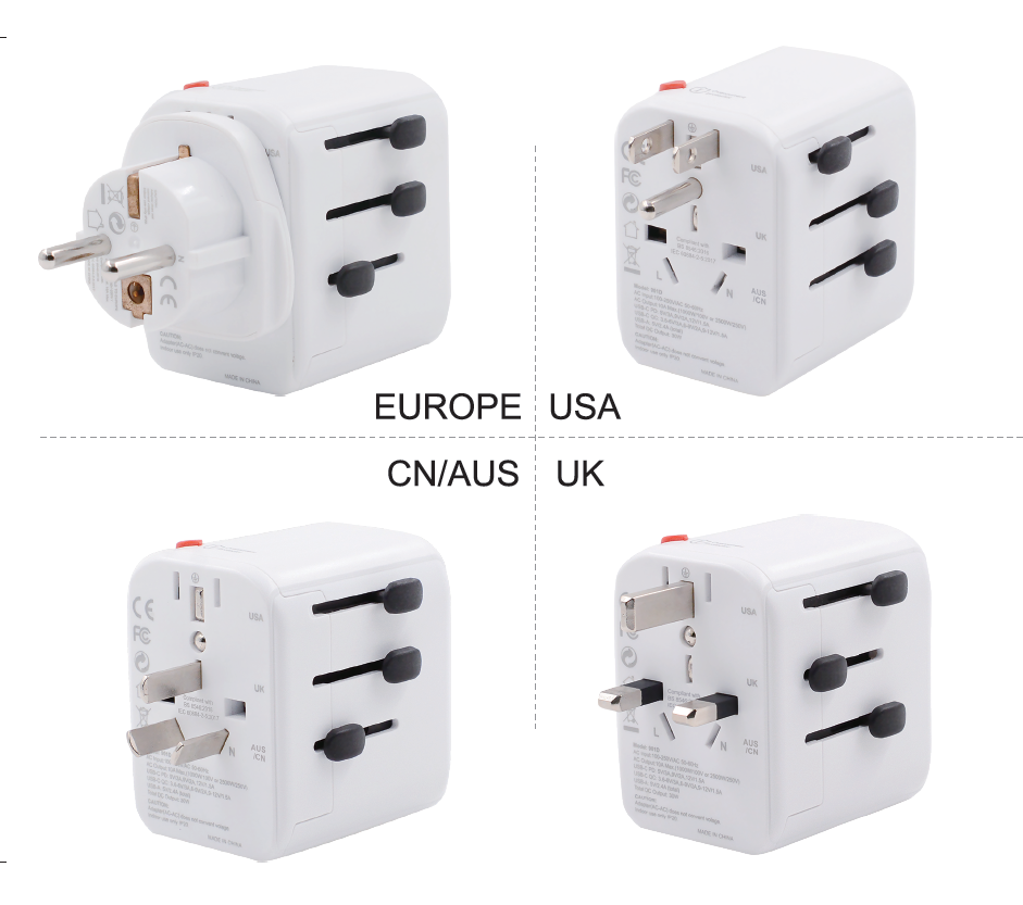 Dual Port Type C RoHS Certificate Fast Usb Wall Charger