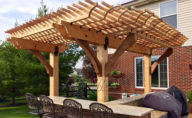 Modern Cantilever Pergola Patio Canopy 10x10 Deck Gazebo Customized