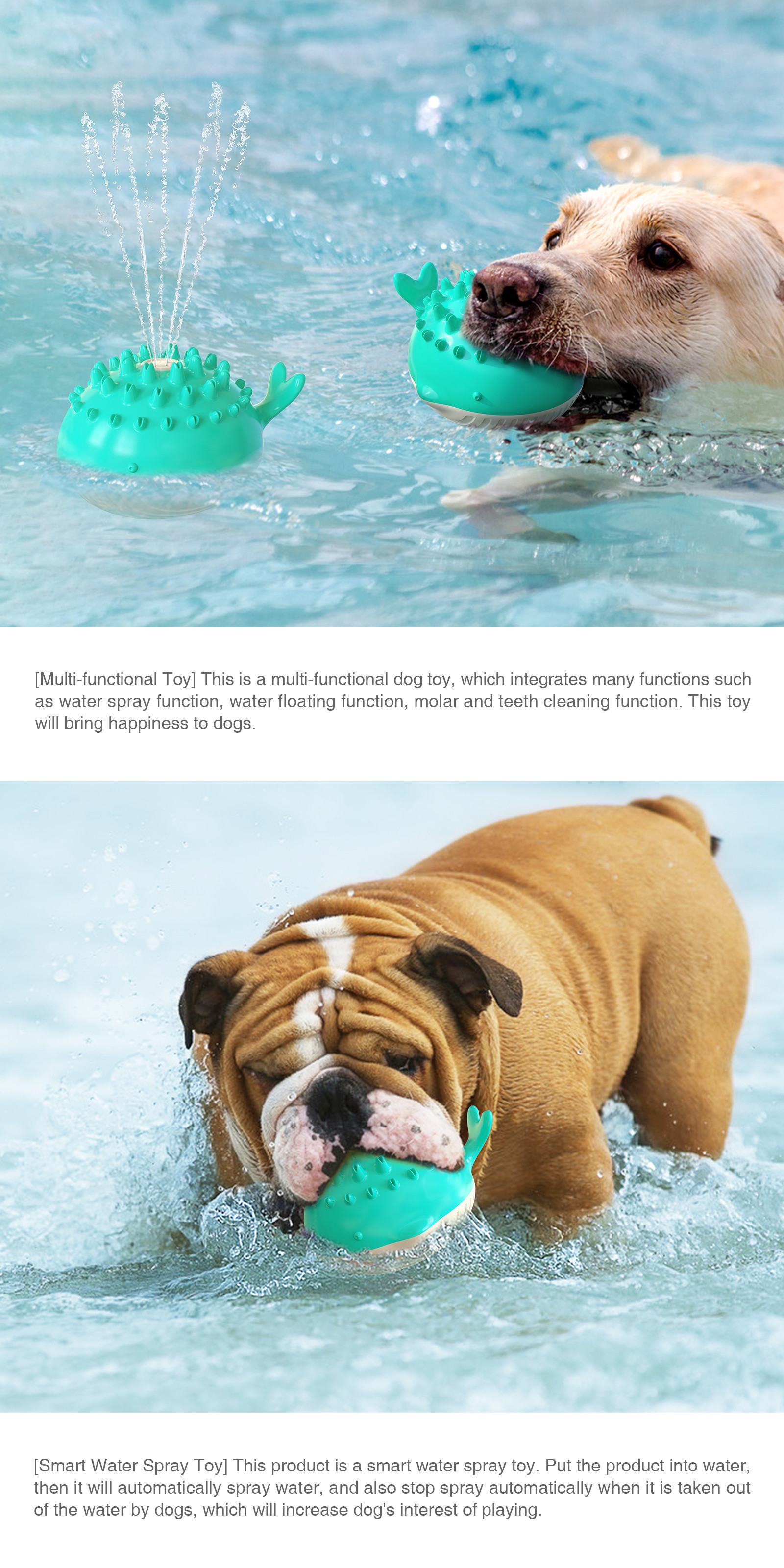 Multifunctional Electric Dog Swimming Toy For Molar Teeth Cleaning