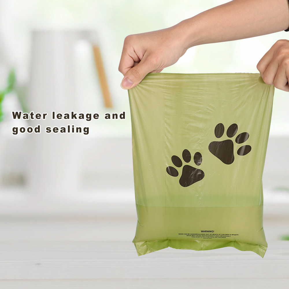 Green Compostable Biodegradable Dog Waste Bags Custom Logo Printing