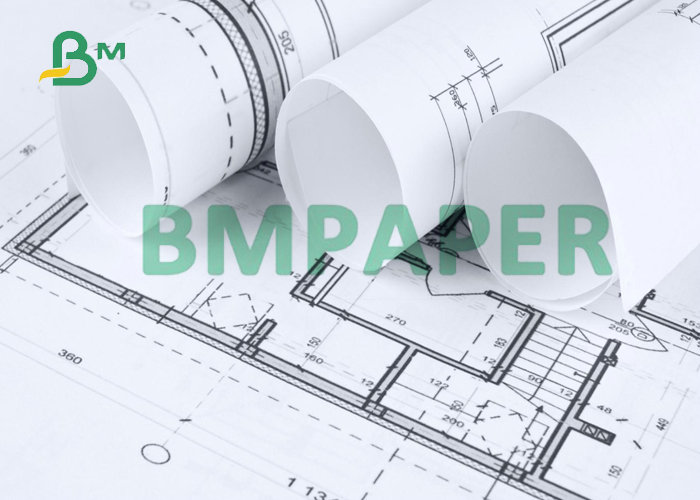 Wide Format Inkjet Printer White CAD Plotter Paper 20# For Construction