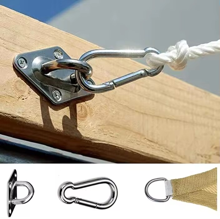304 Stainless Steel Pad Eye Plate With Round Ring Heavy Duty Marine Deck Fittings