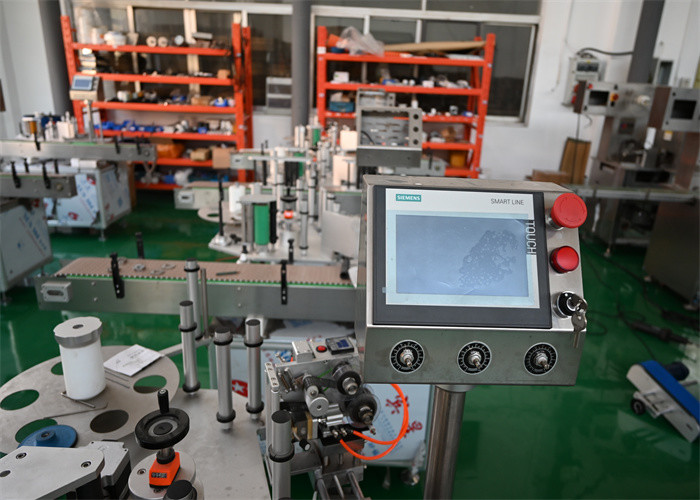 Pill Bottle Labeling Machine, vials labeling machine with date code print, touch screen, PLC
