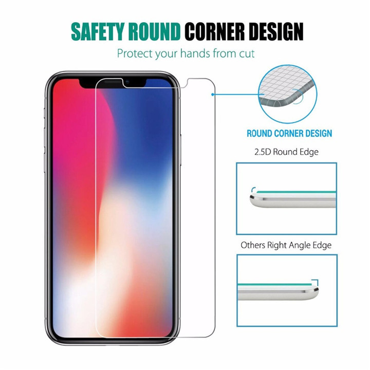 Scratch Proof Mobile Phone Glass Screen Protector 2.5D 0.33mm 9H Hardness