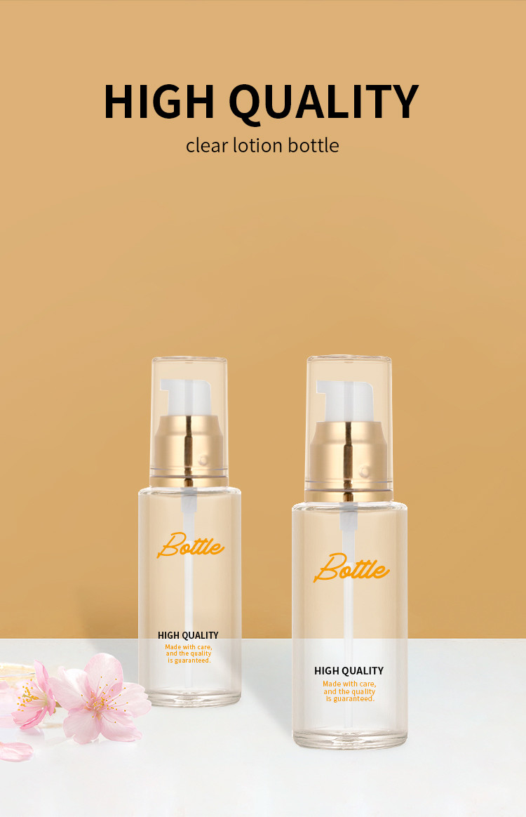 50ml Glass Luxury Matte Empty Cosmetics Serum Hair Oil Lotion Containers With Luxury Gold Top