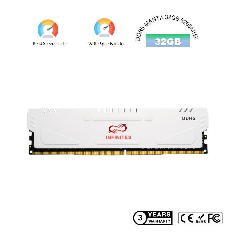 Memory Module Manta 32GB*2 16GB 64GB DDR4 5200MHz 288pins DDR5 RAM with Heat Sink