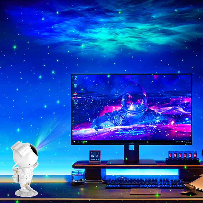 FCC Multiscene Astronaut Galaxy Star Projector Night Light For Adults