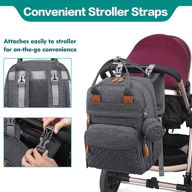 18 Practical Pockets Multi Functional Designer Diaper Bag Backpack OEM ODM